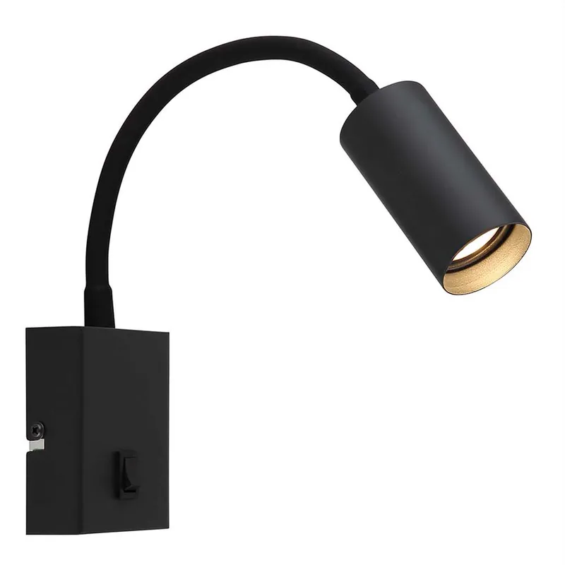 Speciale Aanbieding LED wandlamp, metaal, zwart, draaibaar, flexibele arm, H42cm