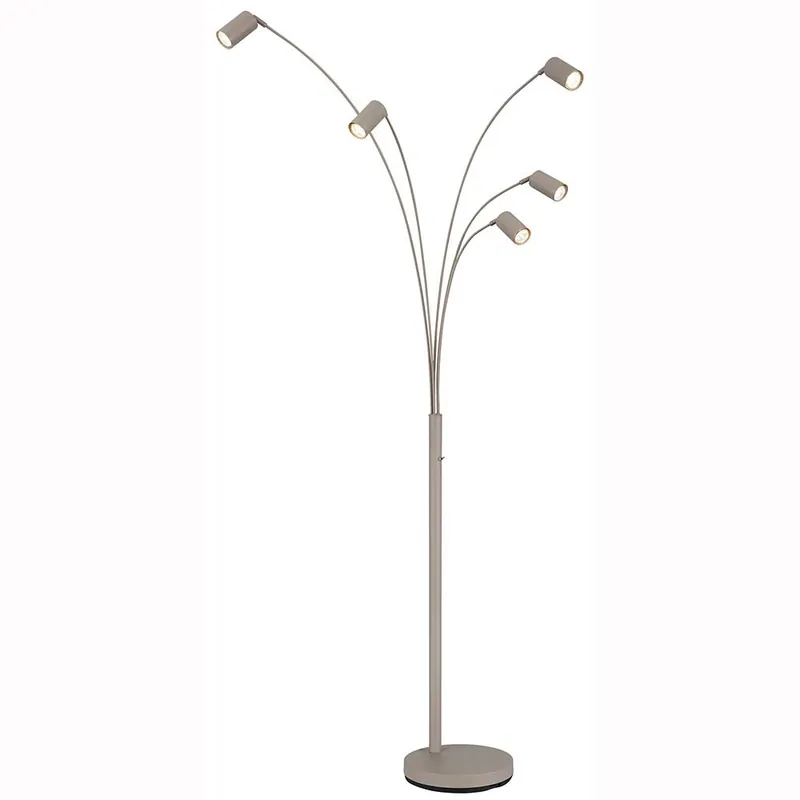 Staande lamp, metaal, zandkleurig mat, schakelaar, H 204 cm Direct Verzonden