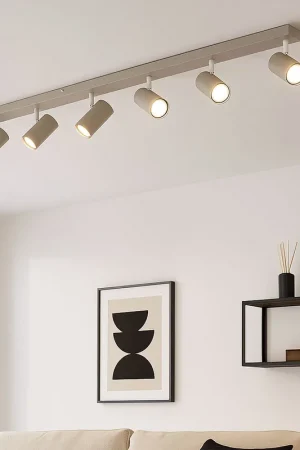 Aanbieding Plafondlamp, metaal, zandkleurig, draaibaar, L 115 cm