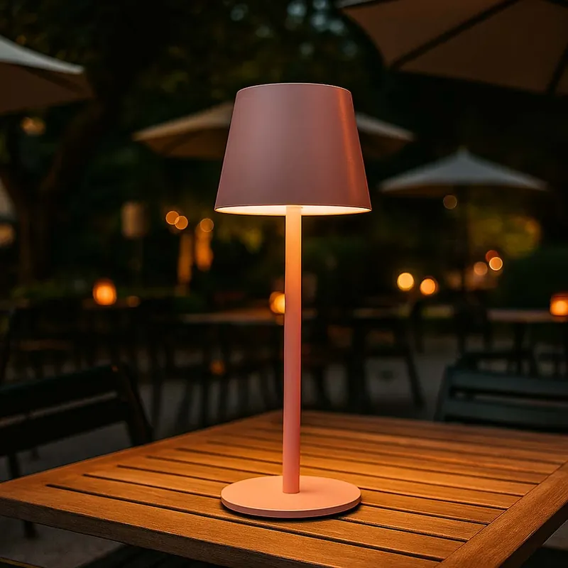LED tafellamp, roze, metaal, oplaadbare batterij, touchdimmer, H 28 cm Koop Online