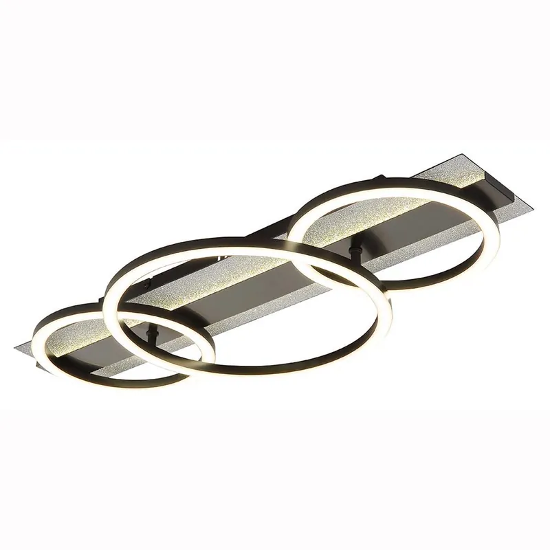 LED-plafondlamp, zwart, achtergrondverlichting, geheugenfunctie, L 62 cm Beperkte Voorraad