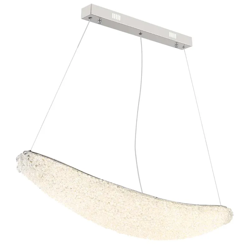 LED-hanglamp, glazen kristallen, dimbaar met afstandsbediening, hoogte 120 cm Gratis Verzending