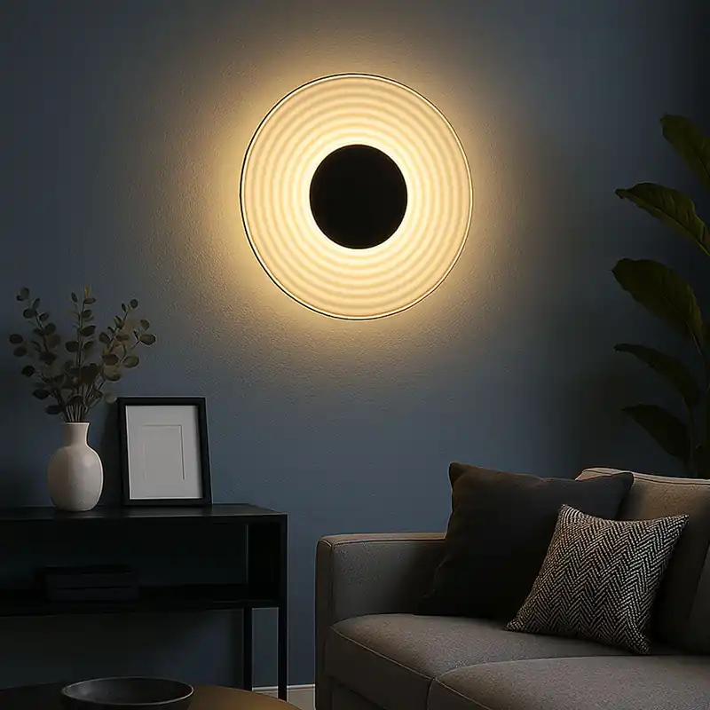 LED wandlamp, mat zwart, rookkleurig glas, D 30 cm Snelle Levering