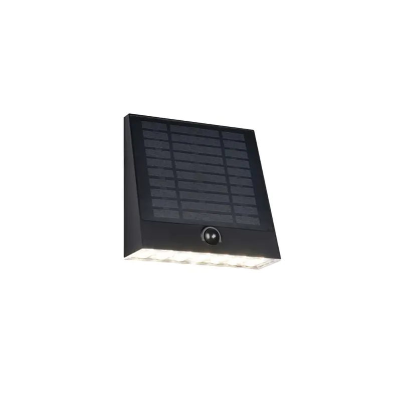LED buitenwandlamp, zwart, sensor, oplaadbare batterij, H 15 cm Gratis Verzending