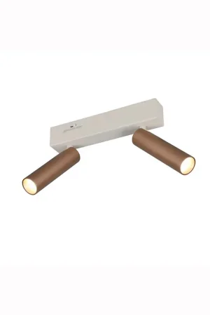 Beperkt Aanbod LED, plafondlamp, metaal, koffie, SMD, dimschakelaar, L 26 cm