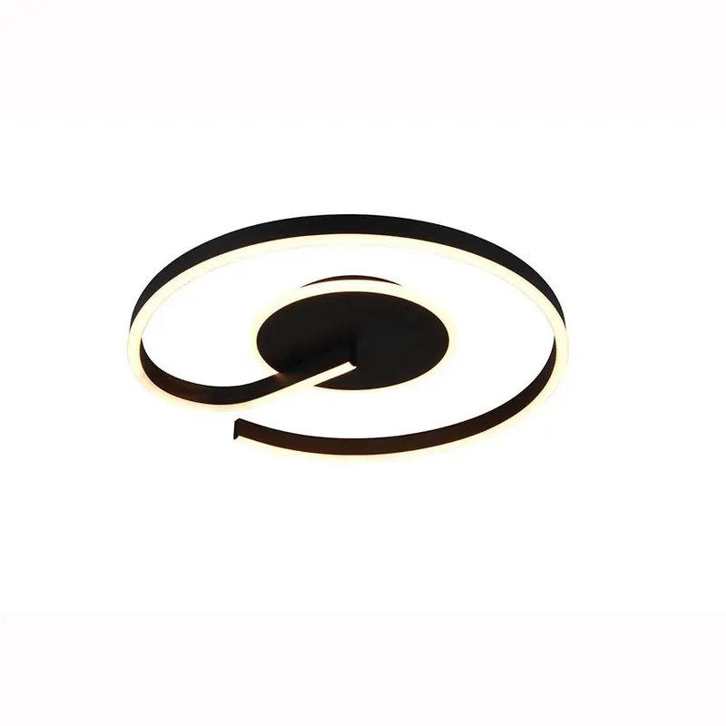 Direct Verzonden LED, plafondlamp, metaal, zwart, dimschakelaar, CCT, H 6,5 cm