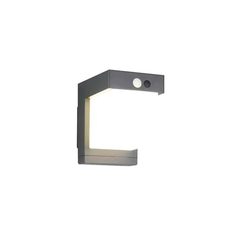 Superprijs LED, wandlamp voor buiten, zwart, sensor, op batterijen, L 15,5 cm