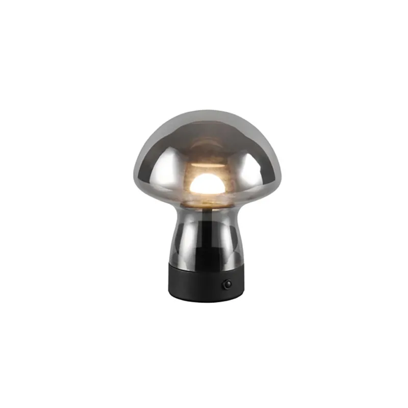 Speciale Aanbieding LED tafellamp, zwart, gerookt glas, touchdimmer, H 18 cm