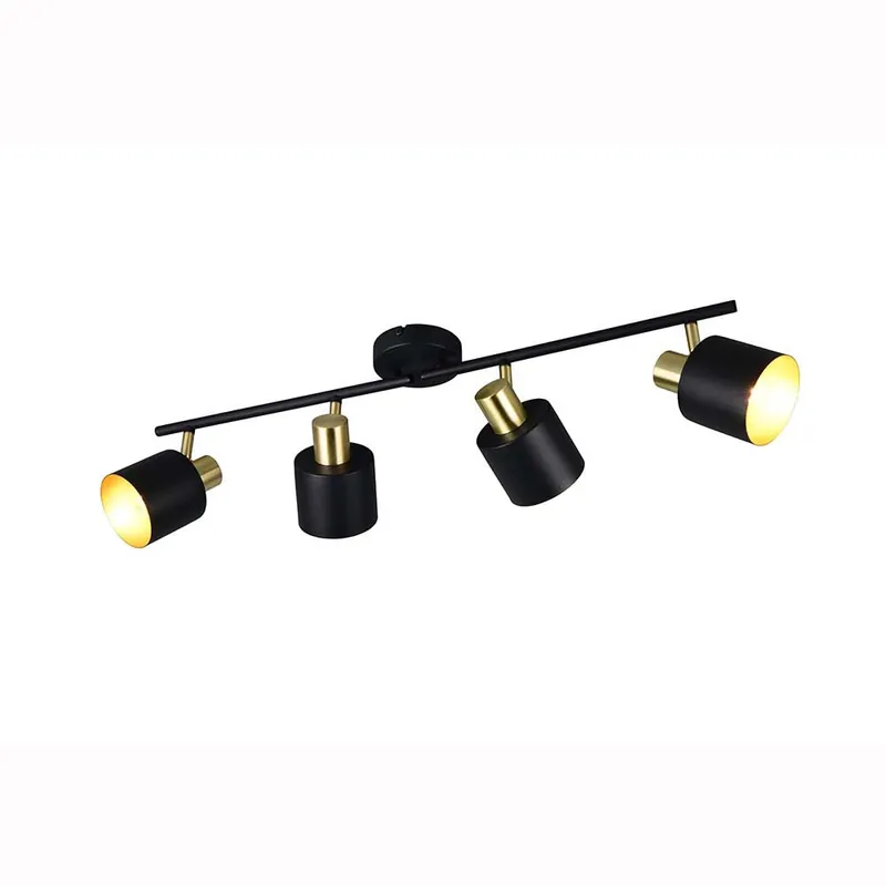 Plafondlamp, verstelbaar, metaal, zwart-goud, L 78 cm Direct Verzonden