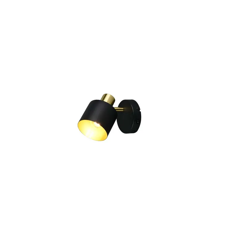 Wandlamp, zwart-goud, verstelbaar, schakelaar, H 17 cm Actieprijs