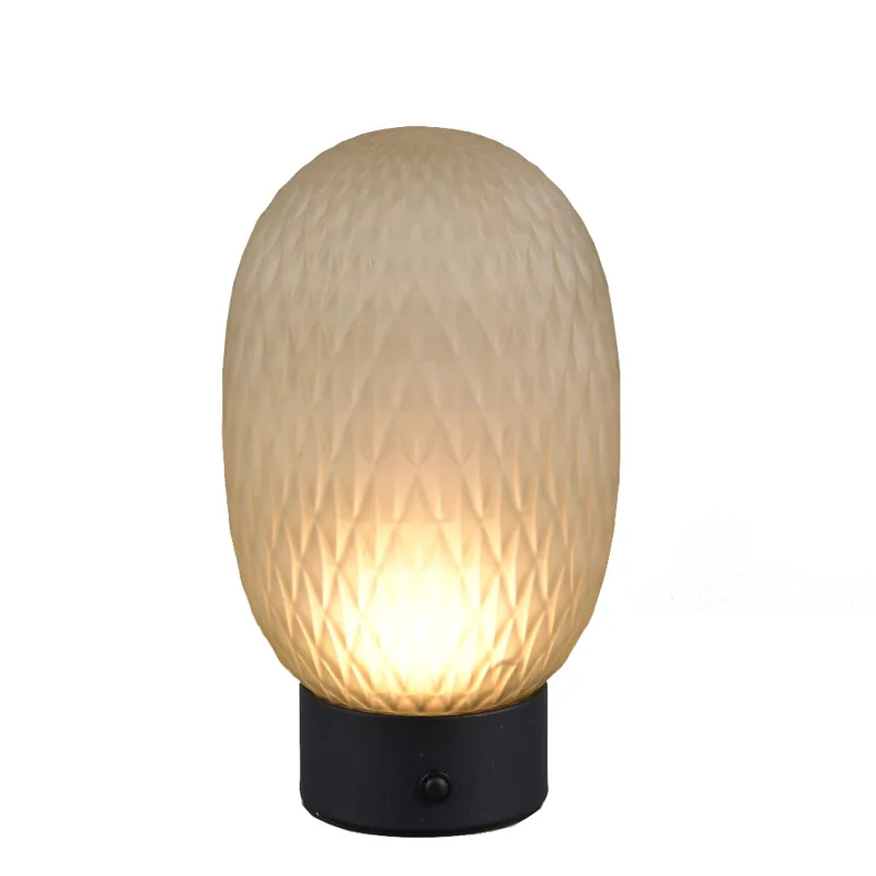 LED tafellamp, glas, groenachtig, touch, oplaadbare batterij, H 20,5 cm Koop Online