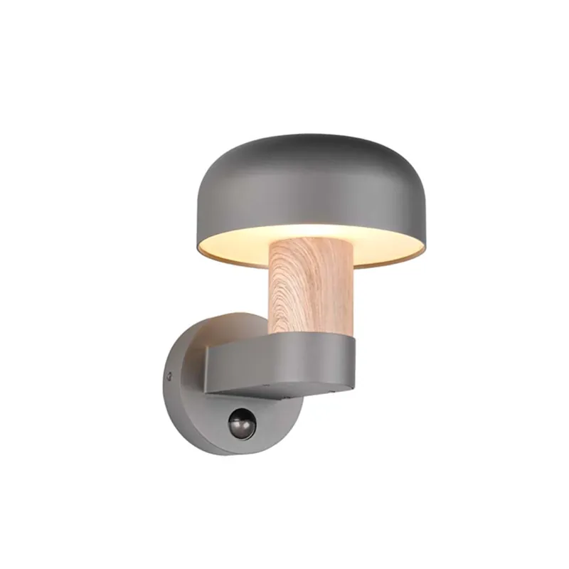 Wandlamp, aluminium, antraciet houtkleur, IP54, H 24,5 cm Flitsaanbieding