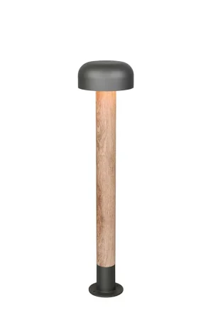 Beperkt Aanbod Staande lamp, buitenlamp, aluminium, houtkleurig, H 84,5 cm