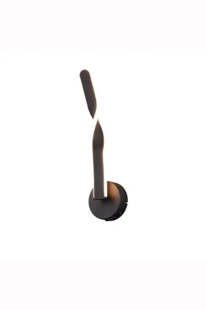 Beperkte Voorraad LED wandlamp, metaal, schakelaar, mat zwart, H 45,5 cm