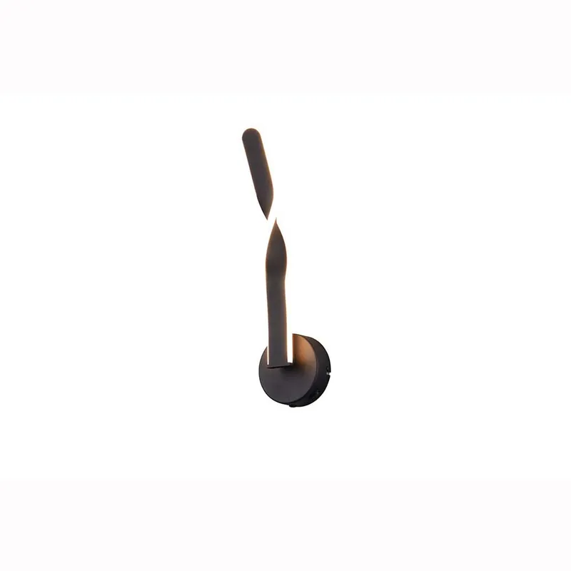 Beperkte Voorraad LED wandlamp, metaal, schakelaar, mat zwart, H 45,5 cm