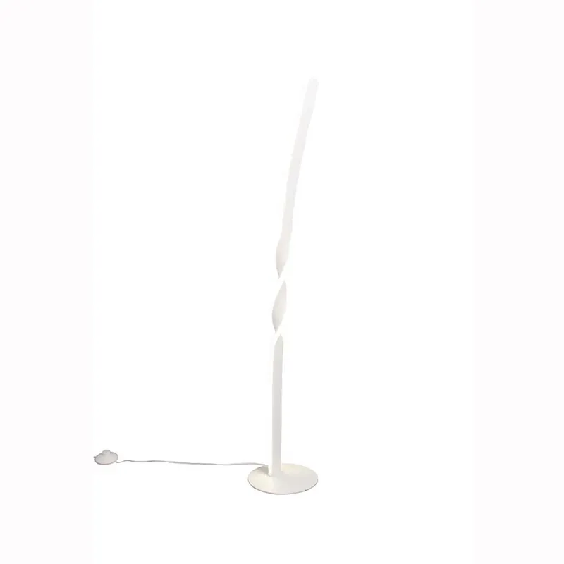 LED vloerlamp, metaal, mat wit, voetschakelaar, H 110 cm Favoriet