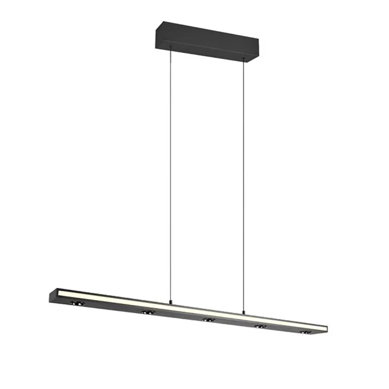 LED hanglamp, mat zwart, dimbaar, op en neer, H 200 cm Direct Beschikbaar