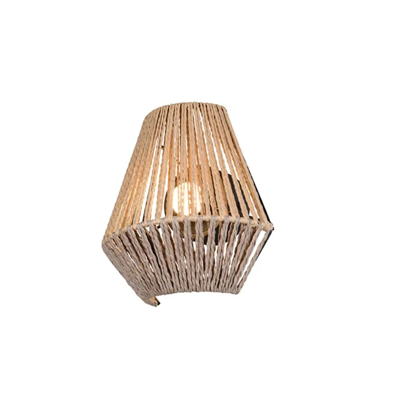 Hete Deal LED wandlamp, papiergaren, bruin, op batterijen, B 18,5 cm