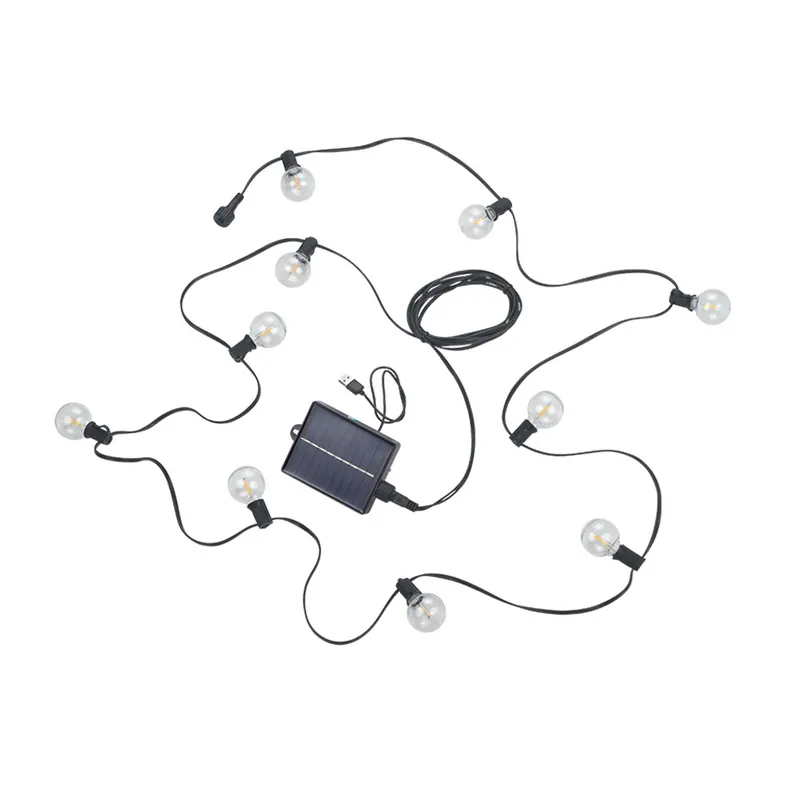 Seizoensaanbieding LED-buitenverlichting op zonne-energie, 10x lampen, afstandsbediening, L 57 cm