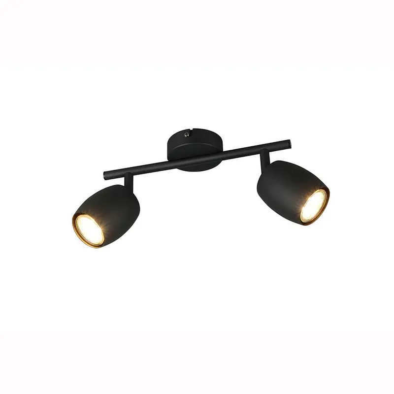 Plafondlamp, metaal, zwart, GU10, 2-lamps, B 27,5 cm Beste Prijs