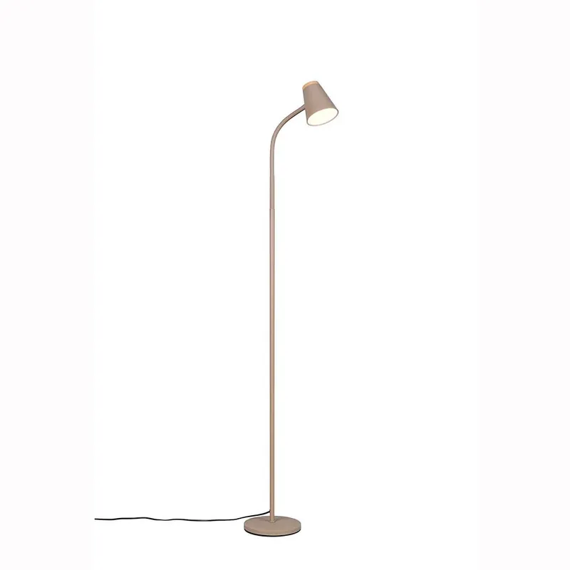 LED vloerlamp, metaal, bruin, flexibel, H 145 cm Direct Verzonden