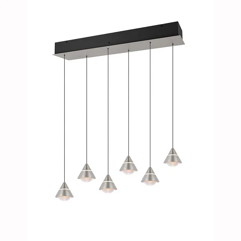 LED hanglamp, mat nikkel, kleurwissel, H 200 cm Korting