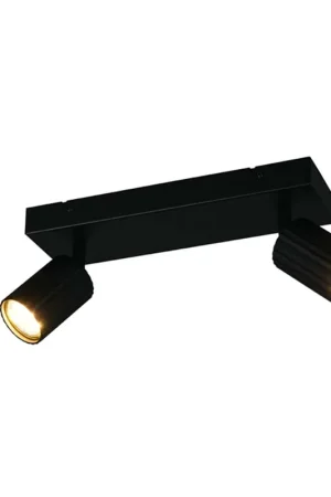Voordeelprijs Plafondlamp, metaal, zwart, 2-lichts, draaibaar, L30cm