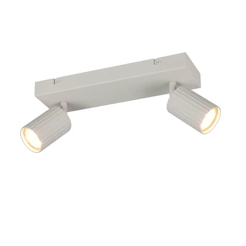 Tijdelijk Beschikbaar Plafondlamp, metaal, grijs, 2-lamps, draaibaar, L 30 cm