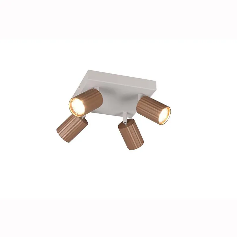 Plafondlamp, metaal, koffie, bruin, 4-lamps, GU10, B20cm Tijdelijk Beschikbaar