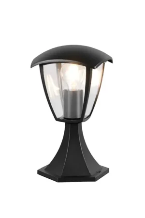 Buiten sokkellamp, aluminium, zwart, E27, IP44, H 30 cm Direct Verzonden