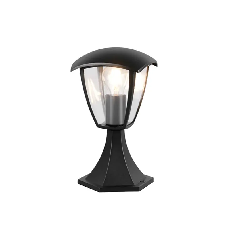Buiten sokkellamp, aluminium, zwart, E27, IP44, H 30 cm Direct Verzonden