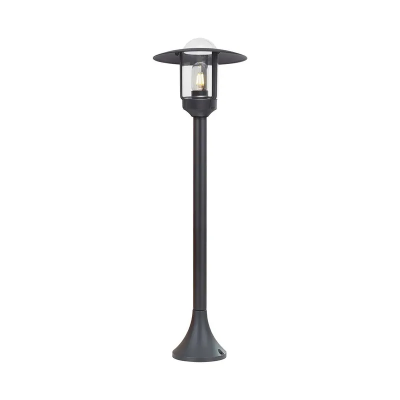 Buiten staande lamp, lantaarn, zwart aluminium, helder glas, H 97,5 cm Beste Prijs