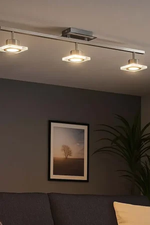 LED plafondlamp, gesatineerd, dimmer met 4 standen, L 80 cm Korting