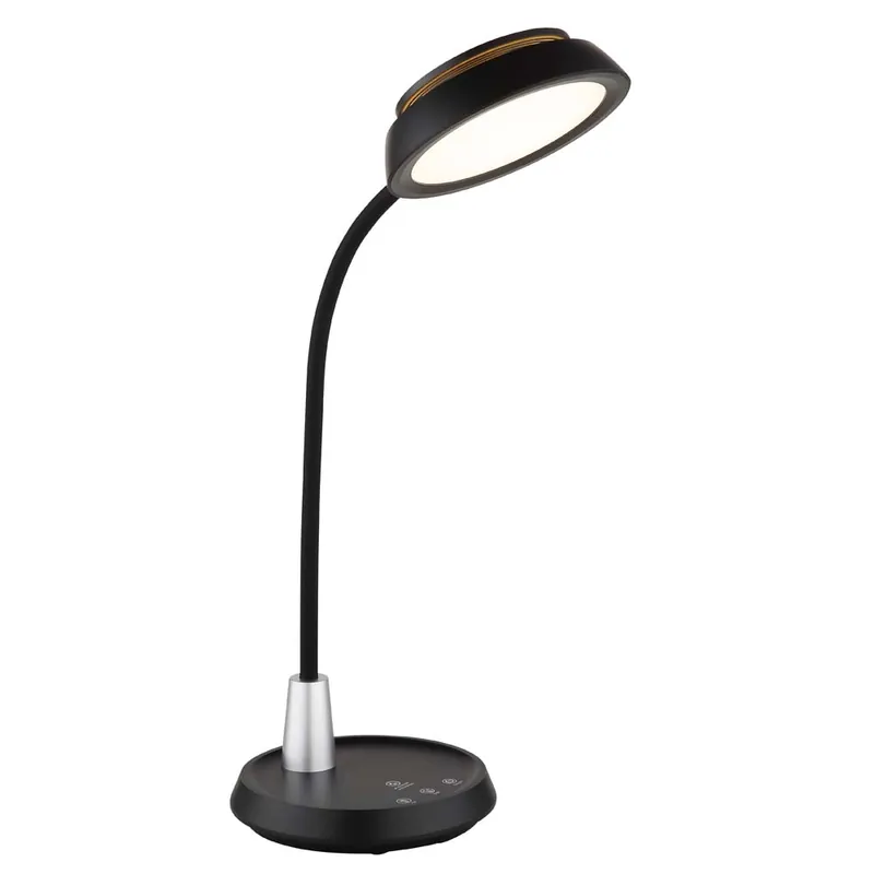 Merkproduct LED-tafellamp, zwart, met aanraakdimmer, nachtlampje, hoogte 45 cm