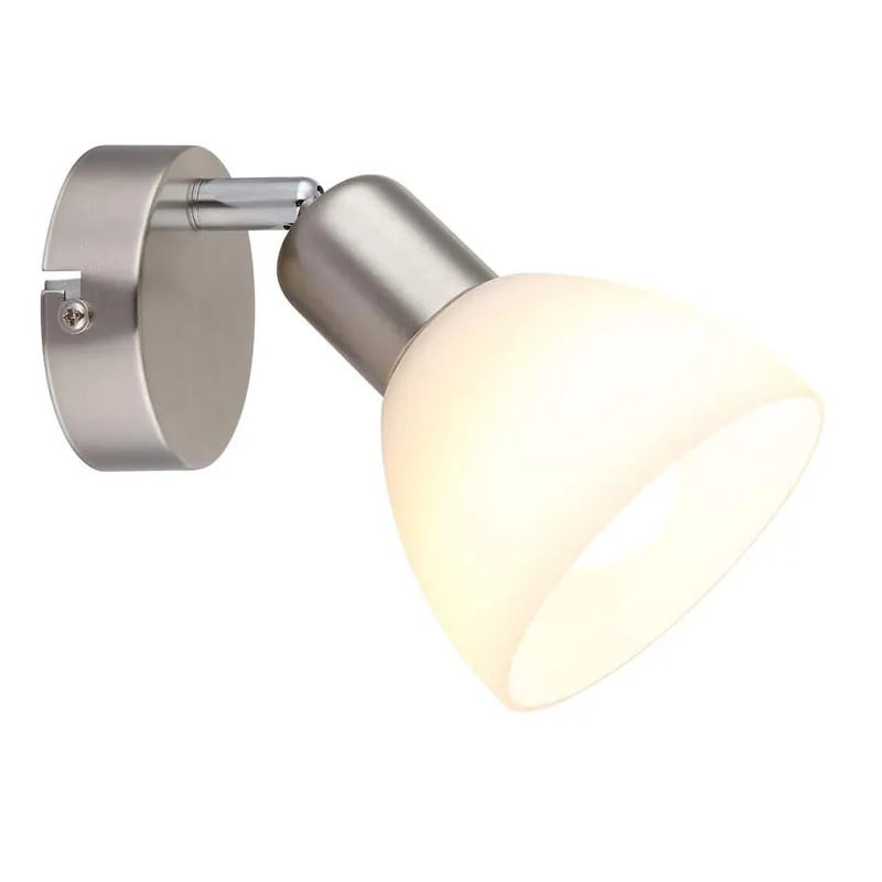 LED wandlamp, metaal, nikkel, glas, E14, H 12,5 cm Finale Uitverkoop