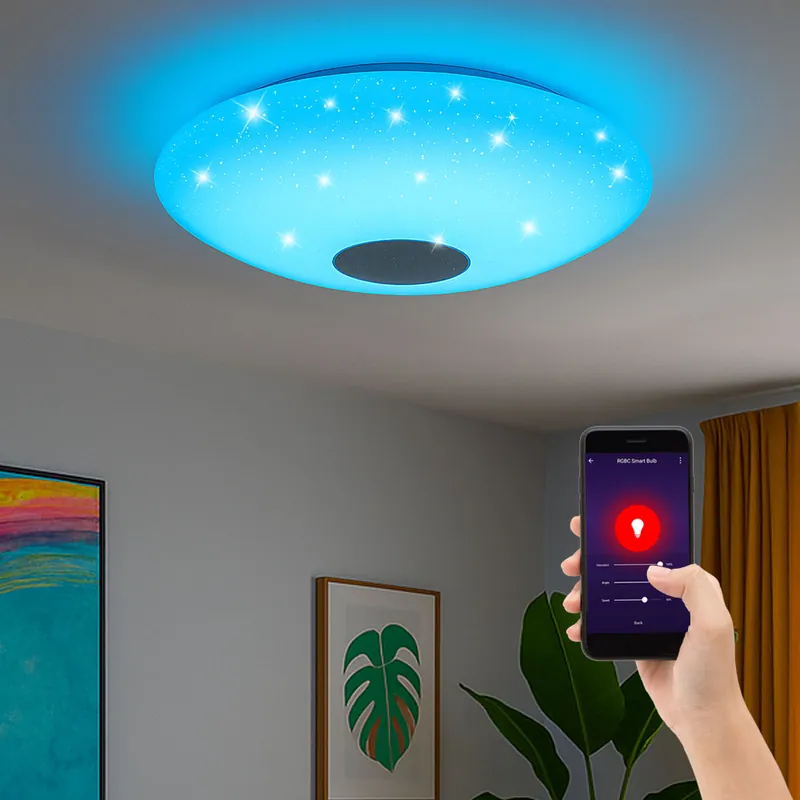 Nu Kopen RGB LED plafondlamp, dimmer, app-bediening, D 38 cm