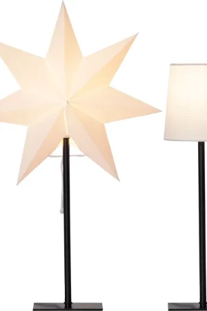 Weekendaanbieding Tafellamp, zwart en wit, 2 kappen, H 55 cm