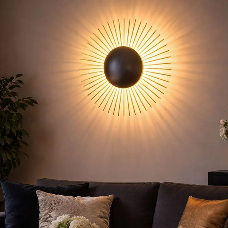 Nu Kopen LED wandlamp, bladgoud, zandzwart, D 30 cm
