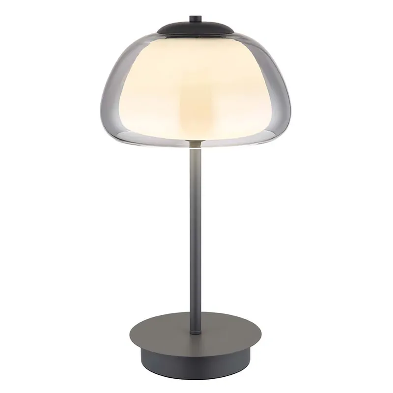 Hete Deal LED tafellamp, antraciet, rookglas, dimbaar, H 46 cm