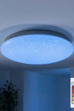 Alleen Vandaag LED, plafondlamp, staal, wit, stereffect, D 25 cm