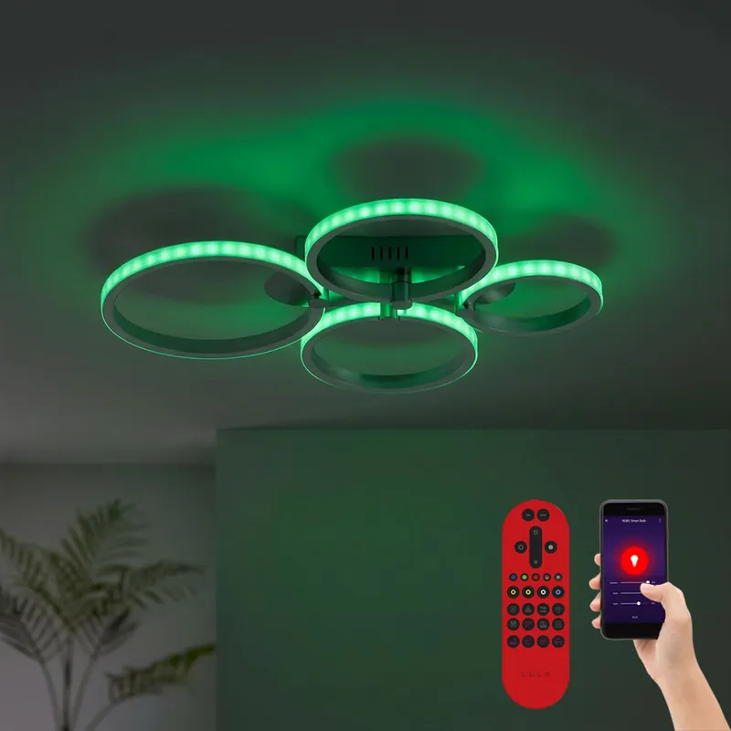 Tijdelijk Beschikbaar Slimme LED plafondlamp, afstandsbediening, dimbaar, L 59 cm