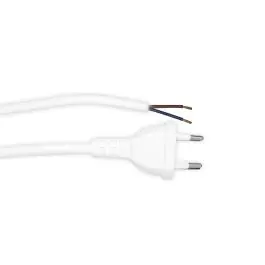 Noxion Euro Voedingskabel - C7 Europlug + Open uiteinden - Wit 2m - 2 pole 0,75mm2 Must-Have