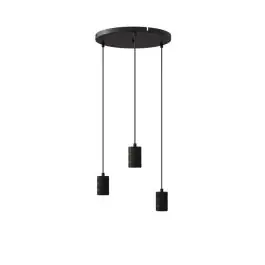 Must-Have Calex Retro Pendulum Cordset Rond Metaal Zwart |incl. cable 2 Meter - Geschikt voor 3xE27