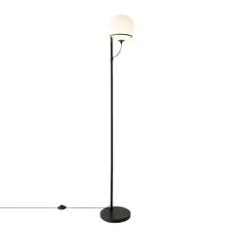 Beste Prijs Nordlux Wilson Vloerlamp Glas en Metaal Zwart | Geschikt voor G9