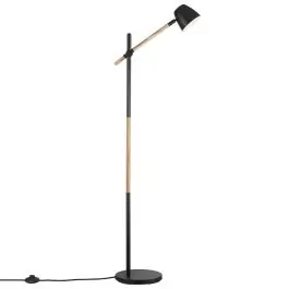 Uitverkoop Nordlux Theo Vloerlamp Metaal en Hout Zwart | Geschikt voor GU10