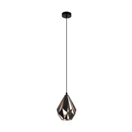 Must-Have Eglo Pendelarmatuur Carlton 1 Zwart, Koper | Geschikt voor E27