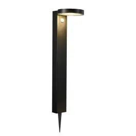 Hete Deal Nordlux Solar Tuinverlichting Rica Rond Roestvrij Staal Zwart 4.5W 400lm - 830 Warm Wit | Bewegings- en Lichtsensor