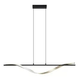 Gratis Retour Eglo Pendelarmatuur Conaprato Staal Brushed Messing, Zwart 20W 2500lm - 827-840-865 CCT | Dimbaar