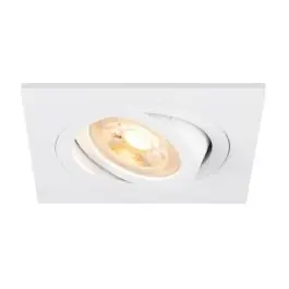 SLV New Tria 75 Spot Aluminium Wit Vierkant | Zaagmaat 75mm - Geschikt voor 1x GU10 Exclusieve Aanbieding