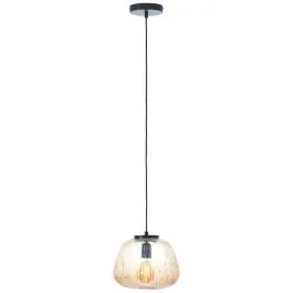 Koop Vandaag Brilliant Kaizen Hanglamp Glas Hanglamp Metaal Zwart Beige | 250mm - Geschikt voor 1x E27